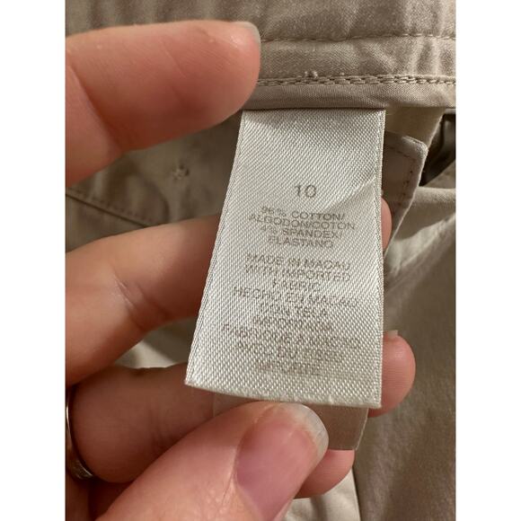 Liz by Liz Claiborne Champagne Beige Work Pants Slacks Office 10P Snap Pockets - Picture 6 of 9